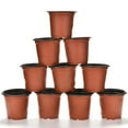 thumbnail image 2 of Flmtop 10 Pcs Petits Pots de Fleurs Ronds en Plastique Terracotta Jardinière Décoration Maison, 2 of 8