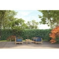 thumbnail image 6 of Pemberly Row Modern Teak Outdoor Club Chair with Navy Fabric Cushion, 6 of 7