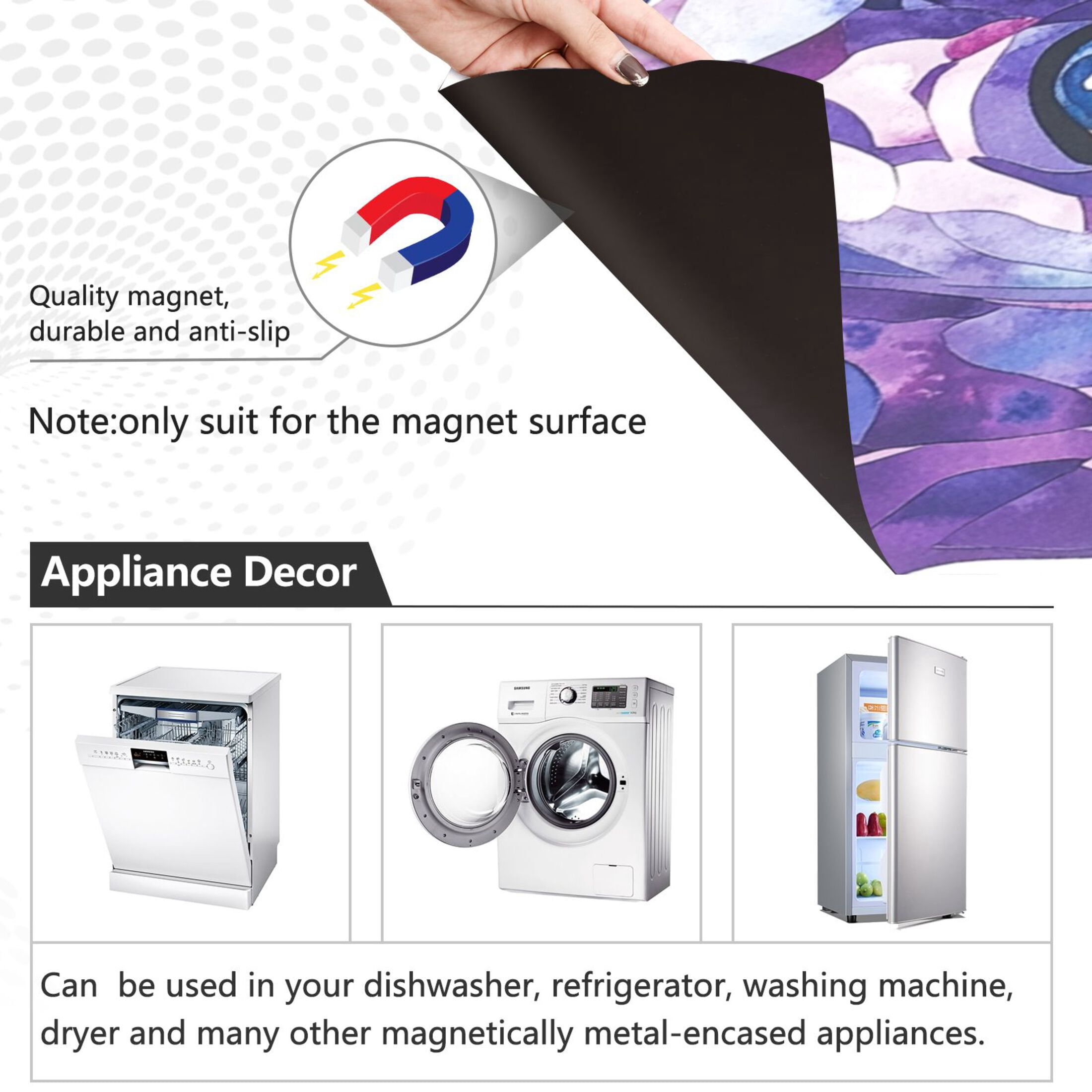 Dishwasher Magnetic Sticker 23x26 Inch Refrigerator Magnetic Sticker Washing Machine Magnetic Sticker Kitchen Panel Magnetic Sticker Home Decor Pretty Blue Cool Dog