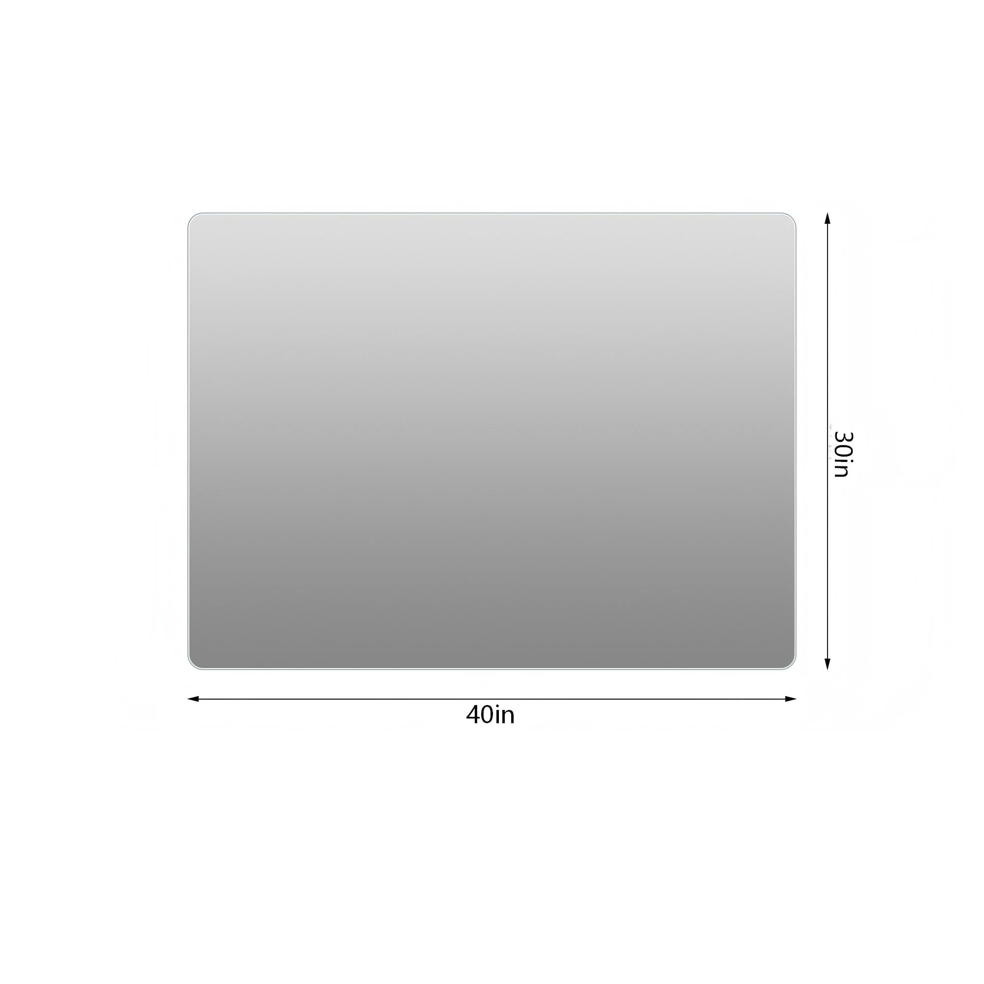 Garitin Bathroom Mirror and Frameless Vanity Mirror 40 x 30 Inch, Rounded Rectangle Wall Mount with HD Silver Glass for Bathroom, Clear