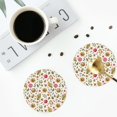 thumbnail image 4 of Vsdgher Fall Fruits And Vegetables Leather Coasters for Drinks, Durable Drink Coasters 4 Set for Tabletop Protection, Luxurious Home Décor and Housewarming Gift ( {designName})Round Shape, 4 of 6