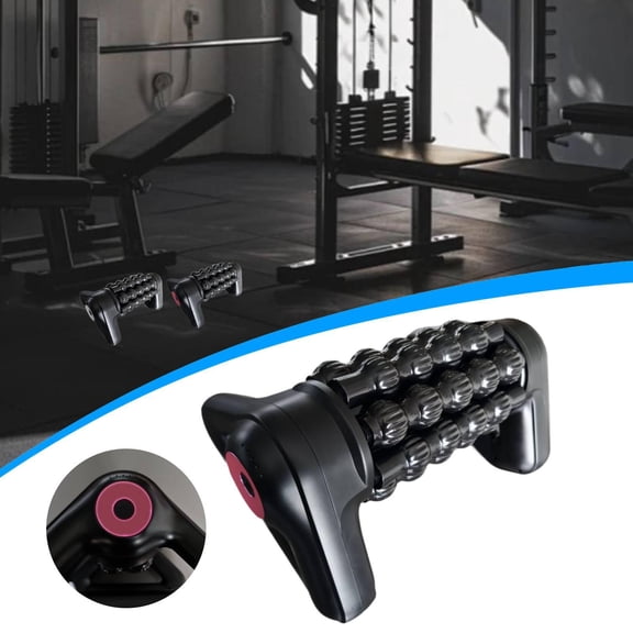 Masajeador eléctrico mano con rodillo para masaje tejido profundo cuerpo completo, ajustable para uso doméstico. Herramienta portátil para Negro y rojo rosado