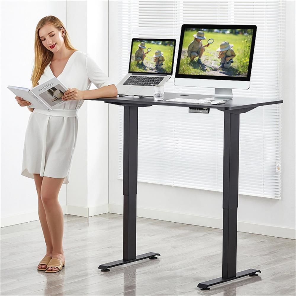 Demi Bonn Electric Height Adjustable Standing Desk with Memory Controller, Small Home Computer Desk Study Writing Table, Black