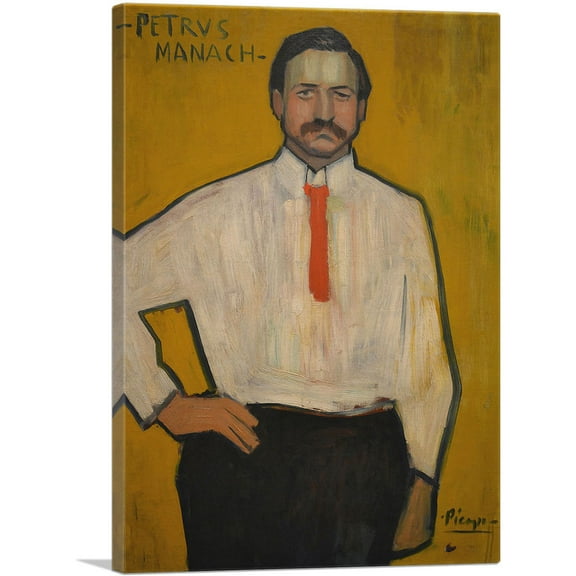 ARTCANVAS Pedro Manach 1901 Canvas Art Print by Pablo Picasso - Size: 26" x 18" (0.75" Deep)