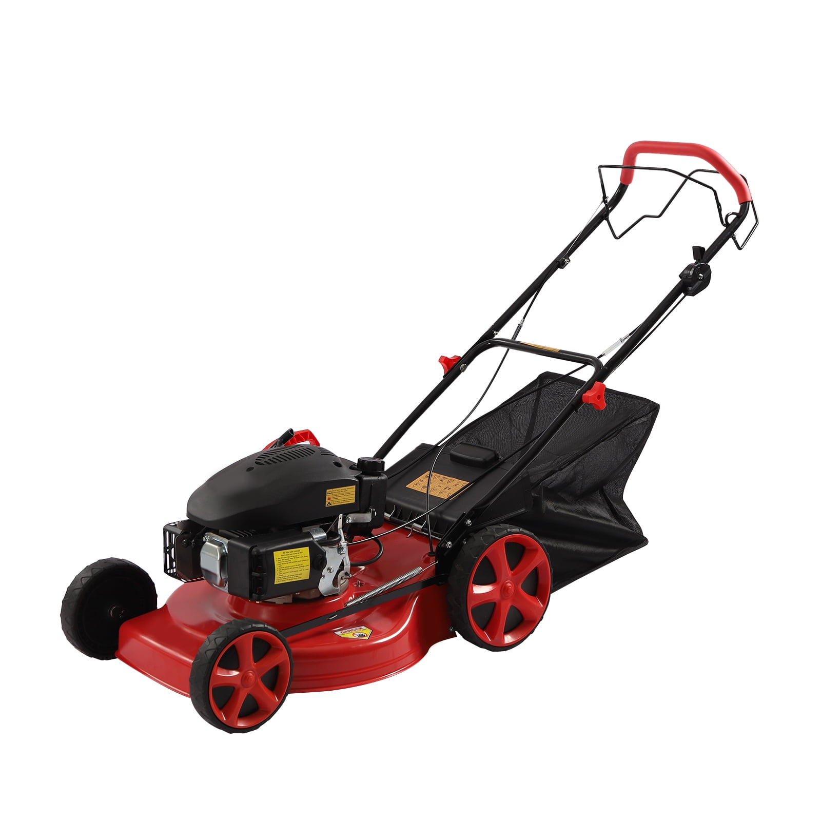 Miumaeov 3-in-1 Gas Powered Lawn Mower, 4-Stroke Engine Self Propelled with Bag, 20-inch & 173CC 6.0HP Gas Mower with 8 Adjustable Heights for Small to Medium Sized Yards