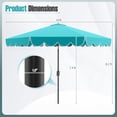 thumbnail image 3 of Costway 10 FT Patio Umbrella with Crank Tilt Adjustment Ruffles Vented Top 8 Ribs Blue, 3 of 10