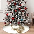 thumbnail image 5 of Lsque Cow Print Christmas Tree Skirt, Tree Skirt with Ties or Velcro, Perfect for Holiday Decorations, Halloween, and New Year-36", 5 of 7