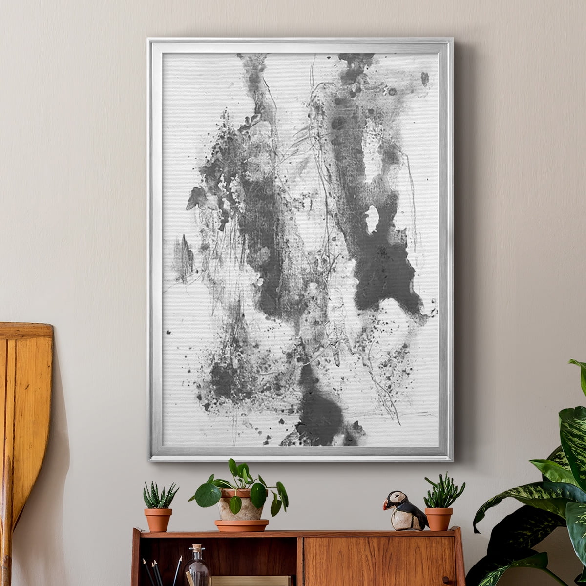 Graphite Abstract III Premium Framed Print, in Gold, Black, or Silver - Ready to Hang