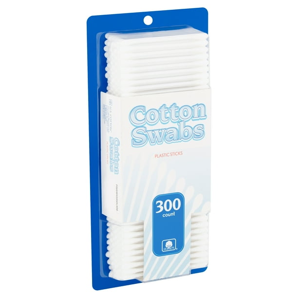 Equate Plastic Sticks Cotton Swabs, 300 count