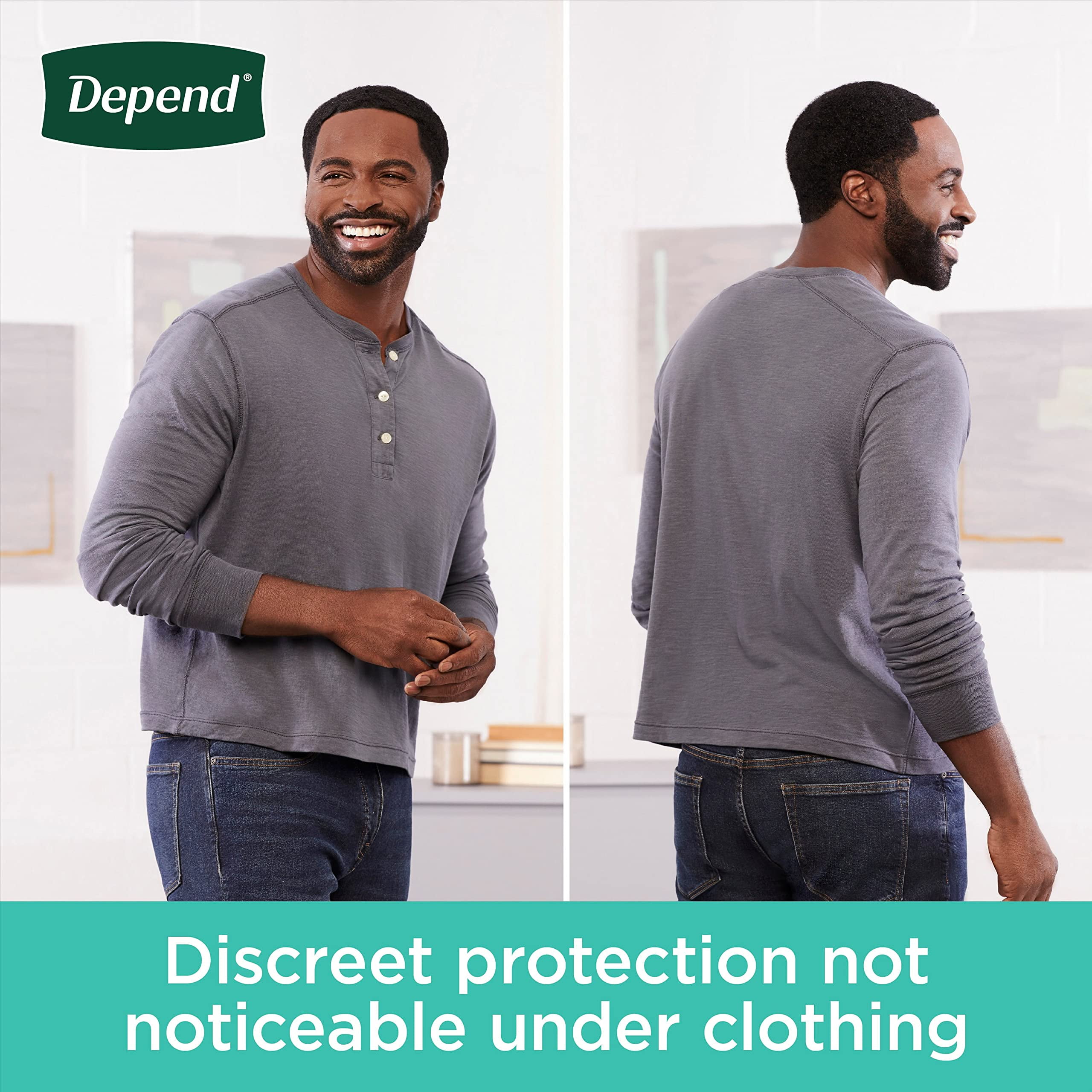 Depend Fresh Protection Adult Incontinence Underwear for Men Disposable Grey XL 68 Count (54204)