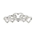 thumbnail image 3 of 925 Sterling Silver Satin Finish Diamond Cut Five Heart Pin, 3 of 5