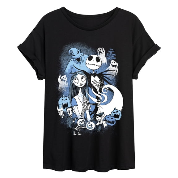 The Nightmare Before Christmas - Group - Juniors Oversized Graphic T-Shirt