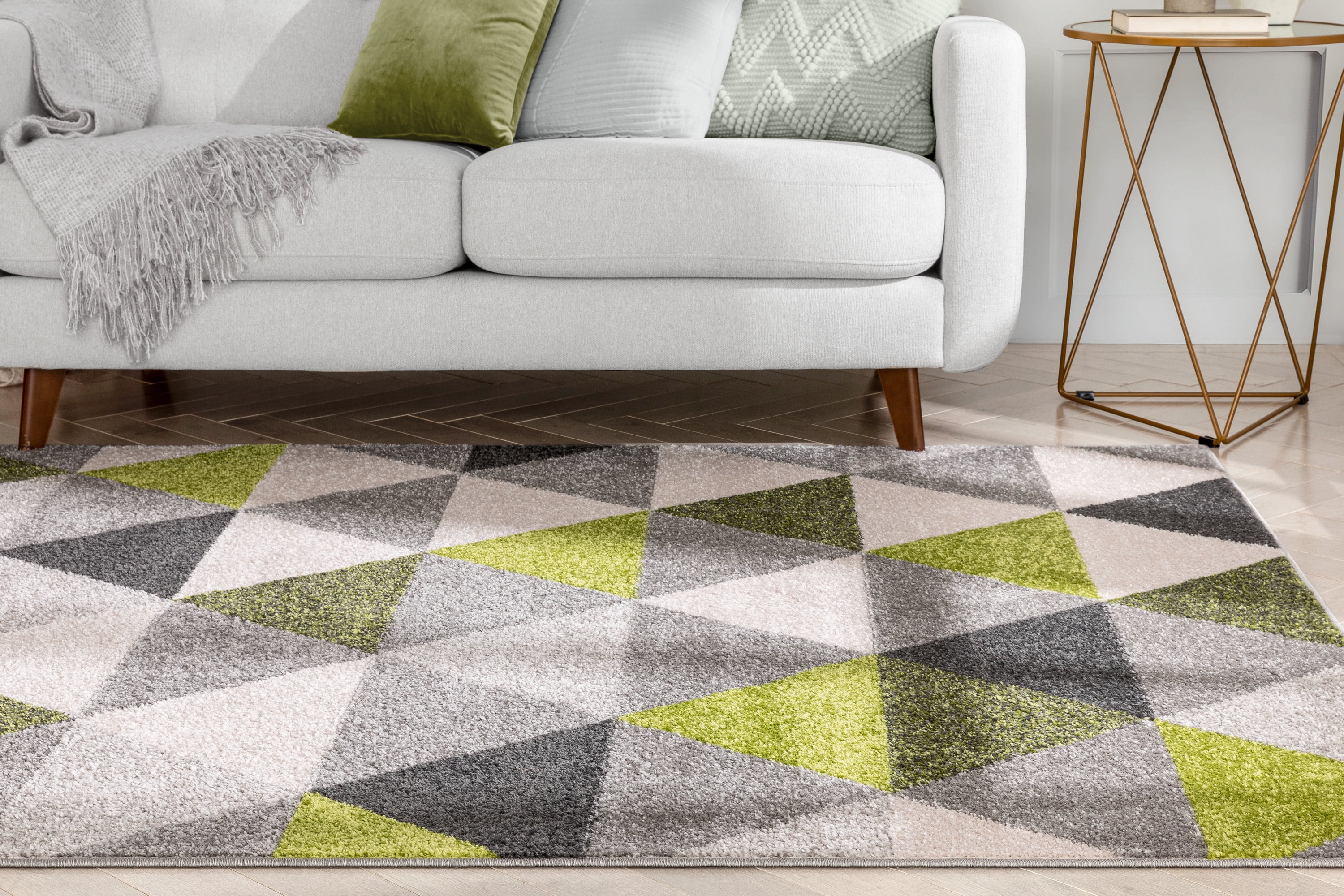 Well Woven Mystic Alvin Mid-Century Modern Geometric Green 9'3" x 12'3" Area Rug