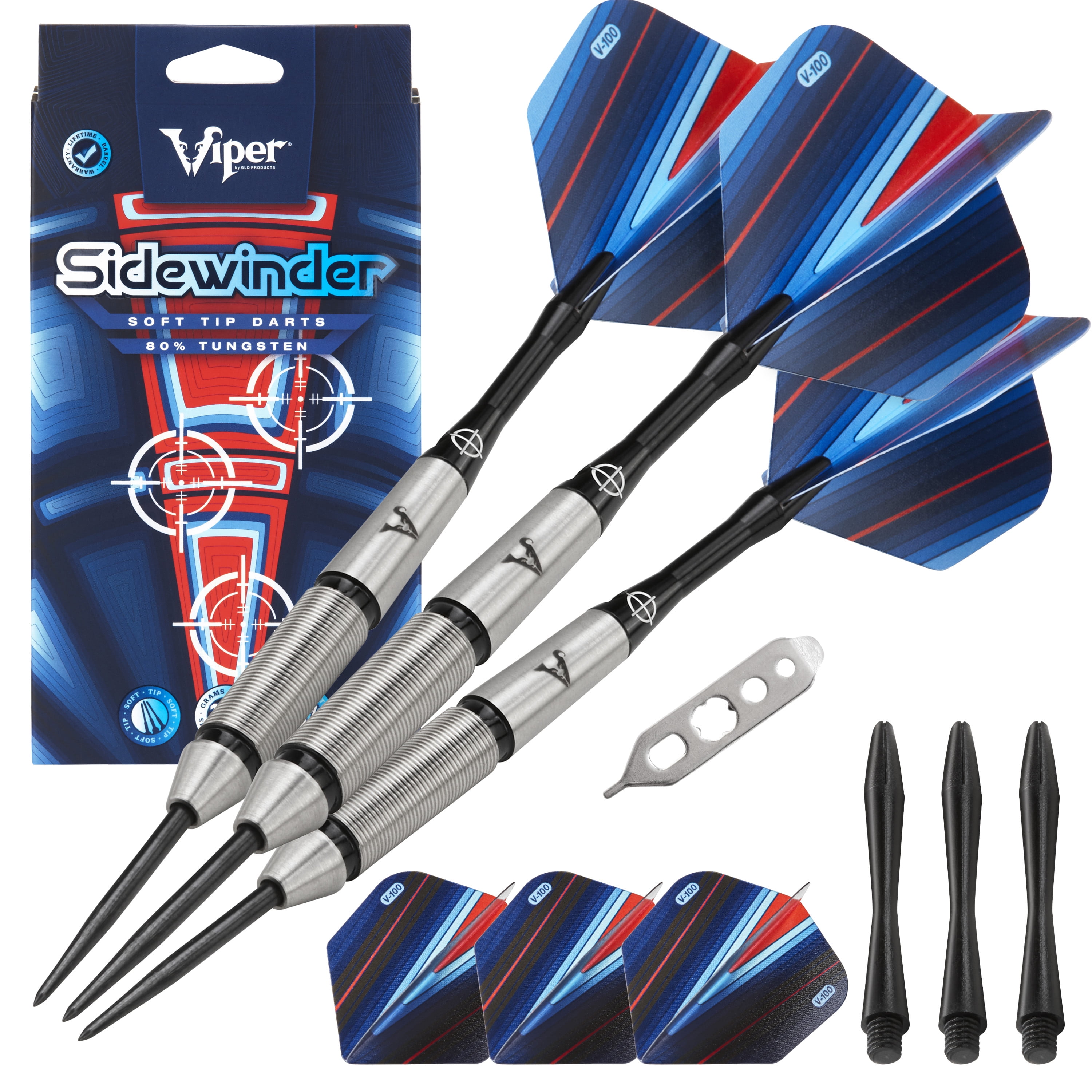 Viper Sidewinder Tungsten Steel Tip Darts 23 Grams and Casemaster Realtree Hardwoods Deluxe Camouflage Dart Case