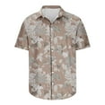 thumbnail image 4 of AHTJRT Stylish Men's Camouflage Print Button Down Short Sleeve Shirt Yellow M, 4 of 5
