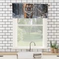 thumbnail image 3 of Tiger Window Curtain Valances Wildlife Forest Tree Snow Winter Nature Scenery Window Valance for Living Room Bathroom Bedroom, Kitchen Valance Rod Pocket Window Decor Curtain 54 by 18 in, 1 Panel, 3 of 6