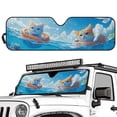 thumbnail image 2 of HUIACONG Cute Water Cat Sunshade Sun Shade Windshield Heat Shield Sun Visor Mat Compatible with Jeep Wrangler Rubicon Sahara TJ JK JKU 2 Door & 4 Door, 2 of 6