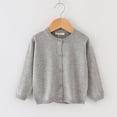 thumbnail image 2 of Xmarks Baby Girl's Open Front Cardigan Long Sleeve Knit Sweaters Kids Solid Cute Casual Loose Outerwear Coats Gray 12M-6Y, 2 of 3