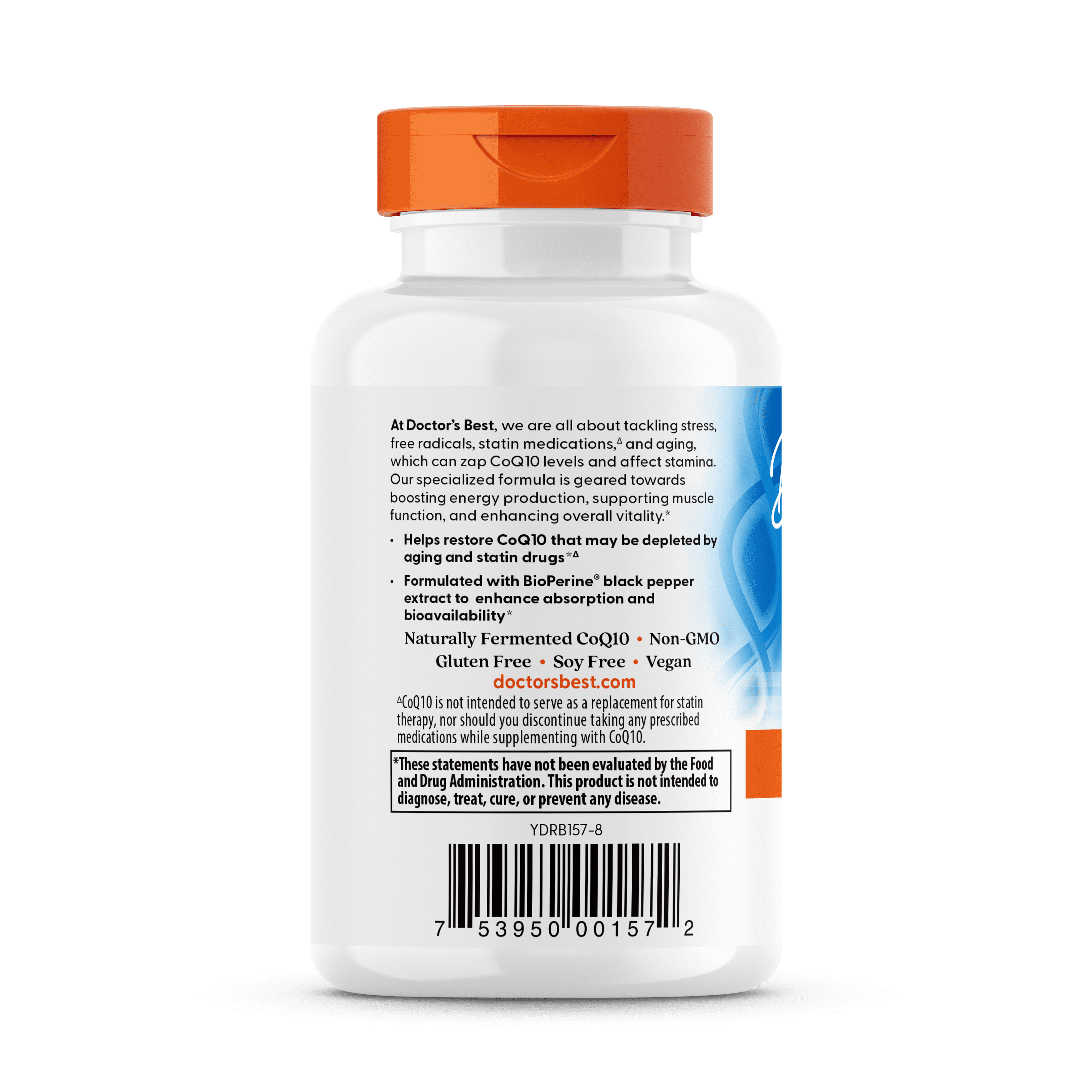 Doctor's Best High Absorption CoQ10 with BioPerine, Non-GMO, Vegan, Gluten Free, Naturally Fermented, Heart Health and Energy Production, 400 mg 60 Veggie Caps