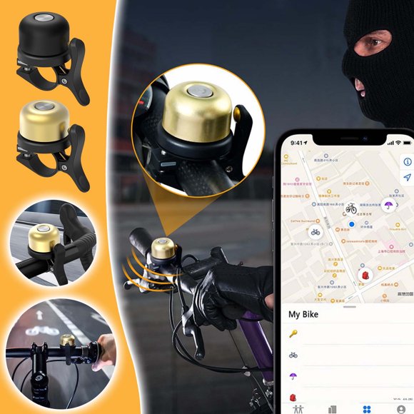Cagogo 2Pcs Bicycle Anti-Theft Locator, Bike Holder Bell for , Hidden GPS Tracker Mount for Bicycle, Anti Lost Device for Bike Security Theft Prevention