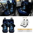 thumbnail image 3 of Yuyamidu Blue Butterfly Car Seat Cover Set of 15 Flower Steering Wheel Cover Seat Belt Pads Garbage Bag Air Vent Pocket Rearview Mirror Cover Car Coasters Keychain Fit for SUV Van Sedan, 3 of 7