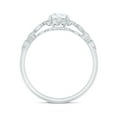 thumbnail image 2 of Rosec Jewels Lab Created Diamond Engagement Ring with Halo - Designer Ring - EF-VS Quality, 925 Sterling Silver, US 4.00, 2 of 8
