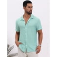 thumbnail image 4 of DARING DIVA Men's Casual Knitted Hollow Out Short Sleeve Shirt XL Light Blue, 4 of 7