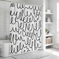 thumbnail image 6 of Black Abstract Swirls Bathroom Shower Curtains with 12 Hooks Polyester Waterproof Shower Curtain for Stalls and Bathtubs Minimalist Modern Decorative Bathroom Privacy Curtain 72x78 Inches, 6 of 9