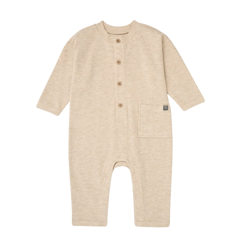 Modern Moments by Gerber Long Sleeve Hacci Romper, Newborn-24M photo 2