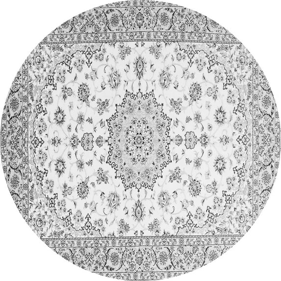 Ahgly Company Indoor Round Persian Gray Traditional Area Rugs, 3' Round