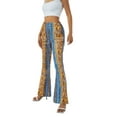 thumbnail image 4 of Women's Boho High Waist Flare Pants Stretch Bell Bottom Yoga Pants Hippie Flared Legging Palazzo Pants Trousers Plus Size S-3XL, 4 of 7