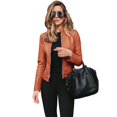 thumbnail image 2 of Allukasa, abrigo de bicicleta para mujer, prendas de vestir de cuero PU, traje con cremallera, chaqueta corta fina de moda para mujer, primavera otoño 2020 Deng Xun unisex, 2 of 2