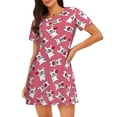 thumbnail image 1 of Saiise Motif Bouledogue Français Chemise de Nuit à Manches Courtes Col Rond Mignonne Robe de Nuit Confortable, 1 of 6