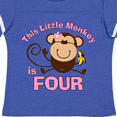 thumbnail image 4 of Inktastic Little Monkey Girl 4th Birthday Girls Toddler T-Shirt, 4 of 5