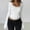 *White, variant on ClodeEU Women Crop Bell Long Sleeve Shirts , Cute Lace Trim Square Neck Tight Slim Tops Tshirt White,Womens Plus M