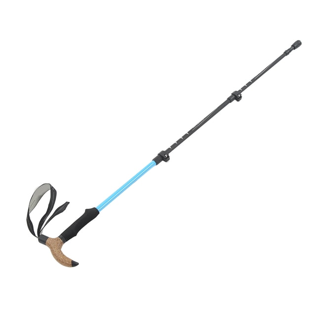 Bâtons de Randonnée, Bâton de Marche Pliable, Bâtons de Randonnée en Fibre de Carbone avec Poignée en Liège Anti-Transpiration pour Alpinisme Camping, Choc, Tout-Terrain