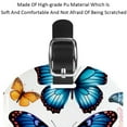 thumbnail image 4 of Square 2Pack PU Leather Butterfly Cruise Luggage Tag with Privacy Cover and Name ID Tag for Travel Handbags Backpacks Luggage Tags, 4 of 6