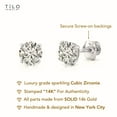 thumbnail image 3 of Tilo Jewelry 14K White Gold Solitaire Round CZ Stud Post Earrings with Secure Screw-backs | 4mm | Classic Everyday Earrings | Women, Men, Unisex, 3 of 12