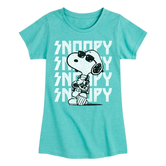 Peanuts - Snoopy Rock Name Repeat - Toddler And Youth Girls Short Sleeve Graphic T-Shirt