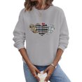 thumbnail image 6 of mihongmao Valentine Tops for Women Round Neck Ladies' Casual Valentine's Day Printed Long Sleeved Round Neck Top/shirt Gray S, 6 of 8