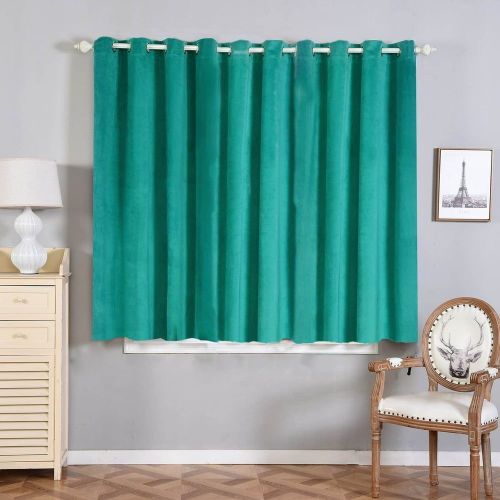 BalsaCircle 52 x 64Inch Teal Premium Velvet Curtains Drapes Panels