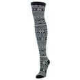 thumbnail image 2 of MeMoi Snow Flakes & Stripes Over The Knee Socks - Womens - Female, One Size, Black, 2 of 5