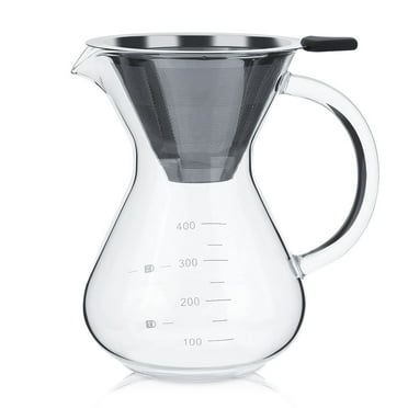 400ml Coffee Filter Pot, Coffee Dripper Brewer and Glass Coffee Pot, Glass Pour Over Coffee Maker Set