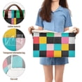 thumbnail image 5 of Yayeee Foldable Storage Basket for Shelves with Handles Waterproof Cloth Bins, Blue Checkered Pattern, 5 of 7