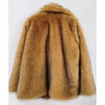 thumbnail image 4 of Amtdh Warm Fuzzy Jacket for Women Solid Color Long Sleeve Lapel Faux Furry Shaggy Coat Plus Size Loose Casual Outerwear Fall Winter Fashion Ladies Soft Jackets Brown M, 4 of 9