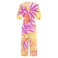 thumbnail image 2 of TaTaai Womens Jumpsuit Pants Short Sleeve V Neck Back Zipper Side Pocket Geometric Print Solid Soft Lightweight Casual Romper for Summer Gift, 2 of 5