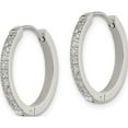 thumbnail image 2 of Stainless Steel Polished With Preciosa Crystal 2mm Hinged Hoop Earrings (19 X 19.5) Made In China sre1514, 2 of 5