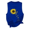 thumbnail image 4 of CEHVOM Womens Tank Tops Casual Loose Fit Plus Size Sunflower Printed Tee Shirts, 4 of 5