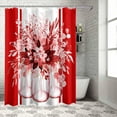 thumbnail image 3 of Eucalyptus Leaves Shower Curtain Red Eucalyptus Leaf Flower Shower Curtains for Bathroom Decor Vases Floral Shower Curtain Sets with Hooks Waterproof Fabric Bath Curtain Standard 72" X 72", 3 of 6