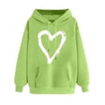 thumbnail image 1 of Plebaso Sweat à Capuche pour Femmes Mignon Cœur Manches Longues Décontracté avec Poches, 1 of 5